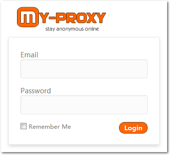 My-Proxy Customer Login