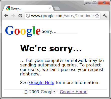 Google Proxy is permanently banned