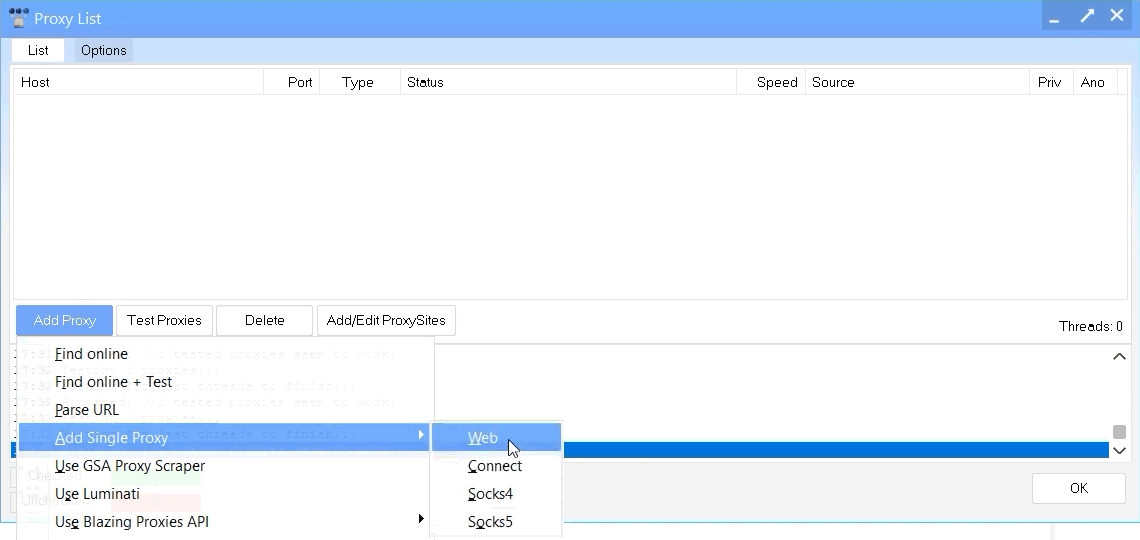 GSA Ranker Add Single Proxy