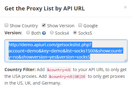 Get Proxies by API URL