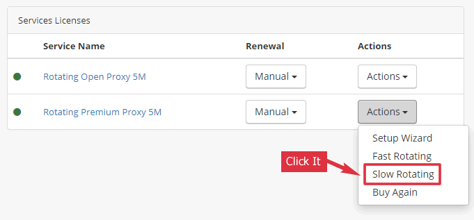 open slow rotating option