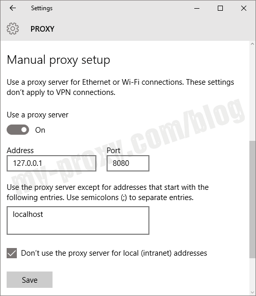 System Proxy Settings