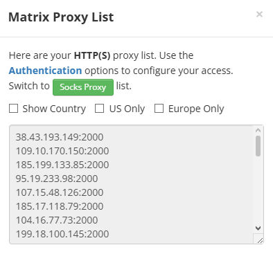 Matrix Proxy List