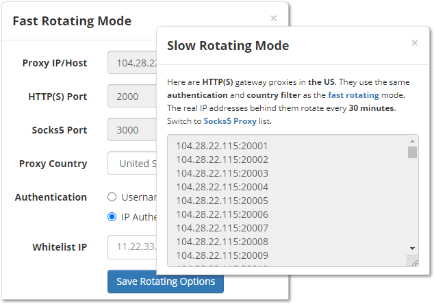 Rotating Proxy with Two Mode